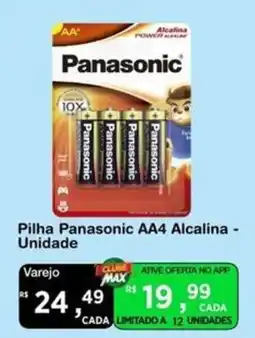 Max Atacadista Pilha Panasonic AA4 Alcalina oferta