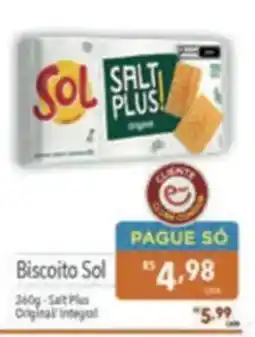 Supermercados Condor Biscoito sol salt plus original integral oferta