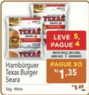 Supermercados Condor Hambúrguer Texas Burger Seara oferta