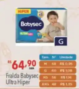 Supermercados Condor Fralda babysec ultra hiper oferta