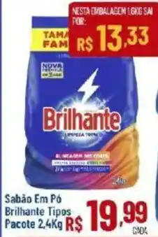Max Atacadista Sabão Em Pó Brilhante Tipos Pacote 2.4Kg oferta