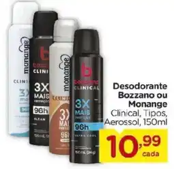 Carrefour Desodorante Bozzano ou Monange Clinical, Tipos, Aerossol oferta