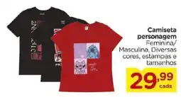 Carrefour Camiseta personagem Feminina/ Masculina oferta