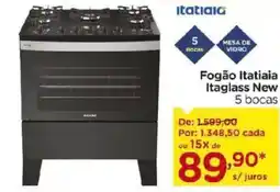 Carrefour Fogão Itatiaia Itaglass New 5 bocas oferta