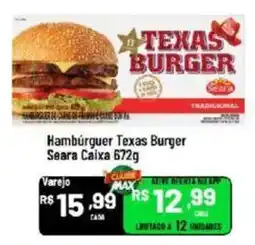 Max Atacadista Hambúrguer texas burger oferta