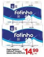 Fort Atacadista Nestlé - papel higiênico fojinho f, simples neutro 30m lv16 pg15 oferta