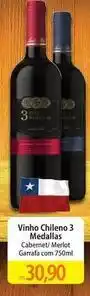 Atacadão Vinho chileno 3 medallas oferta