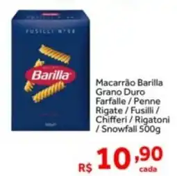 Shibata Supermercados Macarrão Barilla Grano Duro Farfalle / Penne Rigate/Fusilli/ Chifferi/Rigatoni / Snowfall oferta