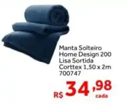 Shibata Supermercados Manta Solteiro Home Design 200 Lisa Sortida Corttex oferta