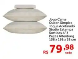 Shibata Supermercados Jogo Cama Queen Simples Toque Acetinado Studio Estampa Sortidas c/3 Peças Altenburg oferta