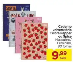Carrefour Caderno universitário Tilibra Pepper ou Spice Masculino/ Feminino oferta