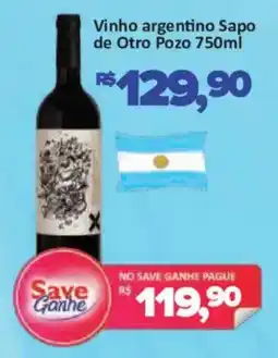 Supermercados Savegnago Vinho argentino Sapo de Otro Pozo oferta