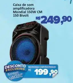 Supermercados Savegnago Caixa de som amplificadora Mondial 150W CM 150 Bivolt oferta