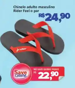 Supermercados Savegnago Chinelo adulto masculino rider feel o par oferta