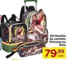 Carrefour De - kit mochila de carrinho princesa ou dino oferta