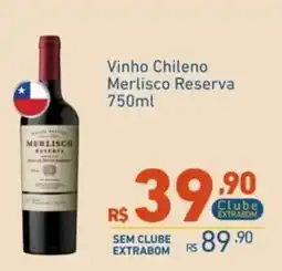 Extrabom Supermercados Vinho Chileno Merlisco Reserva oferta