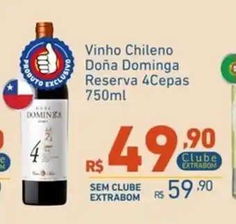 Extrabom Supermercados Vinho chileno doña dominga reserva 4cepas oferta