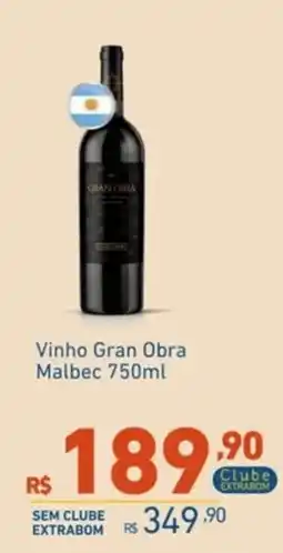 Extrabom Supermercados Vinho Gran Obra Malbec oferta