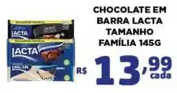 Bahamas Mix Chocolate em barra lacta tamanho família oferta