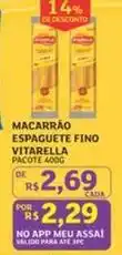 Assaí Atacadista Vitarella - macarrão espaguete fino oferta