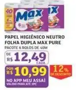 Assaí Atacadista Maxx - papel higiênico neutro folha dupla pure oferta
