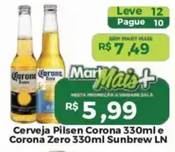 Mart Minas Cerveja Pilsen Corona 330ml e Corona Zero 330ml Sunbrew LN oferta