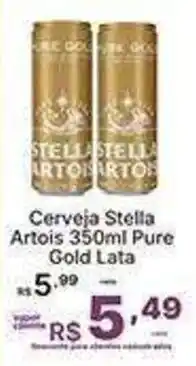 Super Lagoa Cerveja Stella Artois Pure Gold Lata oferta