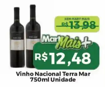 Mart Minas Vinho Nacional Terra Mar oferta