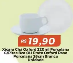 Mart Minas Xicara Chá Oxford Porcelana C/Pires Bca OU Prato Oxford Raso Porcelana Branco oferta