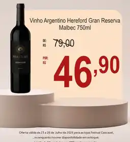 Festval Vinho Argentino Hereford Gran Reserva Malbec oferta