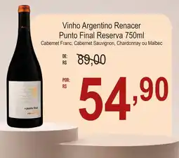 Festval Vinho Argentino Renacer Punto Final Reserva oferta