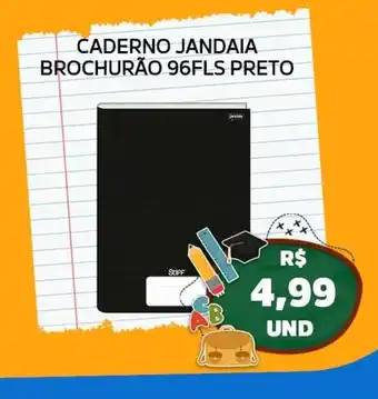 Caderno jandaia brochurão 96fls preto