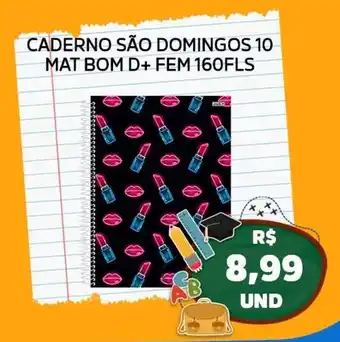 Caderno são domingos 10 mat bom d+ fem 160fls