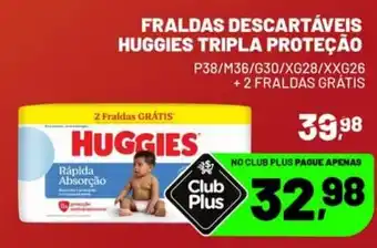 Fraldas descartáveis huggies tripla proteção