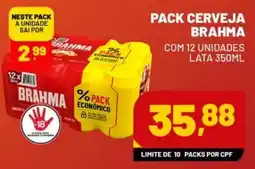 Supermercado Cubatao Pack cerveja brahma oferta