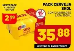 Supermercado Cubatao Pack cerveja skol oferta