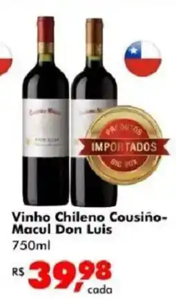Big Box Vinho chileno cousiño- macul don luis oferta