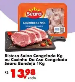 Big Box Bisteca Suína Congelada Kg ou Coxinha Da Asa Congelada Seara Bandeja 1Kg oferta