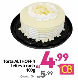 Althoff Supermercados Torta althoff 4 leites a cada 100g oferta