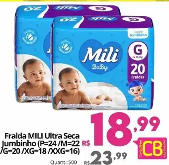 Althoff Supermercados Fralda mili ultra seca jumbinho oferta