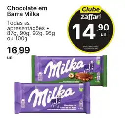 Comercial Zaffari Chocolate em barra milka oferta
