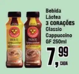 Rede Economia Bebida Láctea 3 Corações Classic Cappuccino oferta