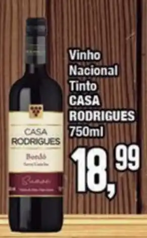 Rede Economia Vinho Nacional Tinto Casa Rodrigues oferta