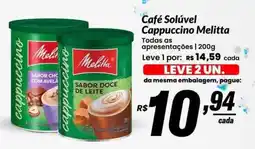 Stok Center Café Solúvel Cappuccino Melitta oferta