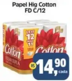 Sj Supermercados Papel Hig Cotton FD C/12 oferta