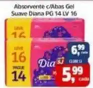 Sj Supermercados Absorvente c/Abas Gel Suave Diana PG 14 LV 16 oferta