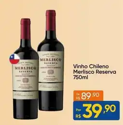 Atacado Vem Vinho Chileno Merlisco Reserva oferta