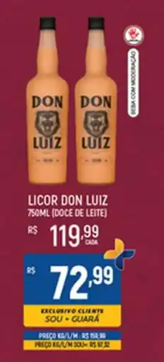 Supermercado Guará Licor don luiz (doce de leite) oferta