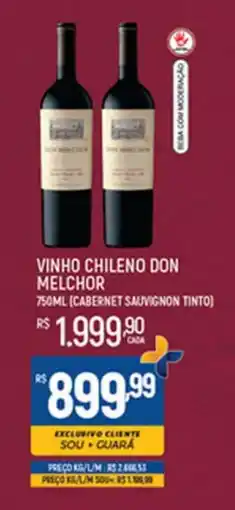 Supermercado Guará vinho chileno don melchor oferta