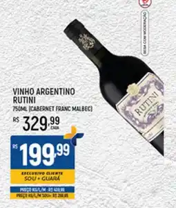 Supermercado Guará vinho argentino rutini oferta